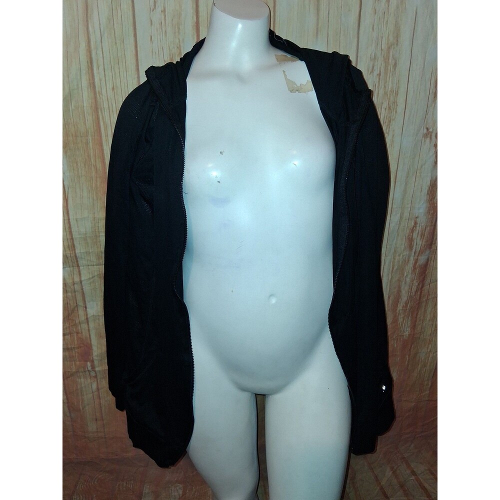 Torrid Black Sheer Long Sleeve Zip Up Hooded Jacket Sz 2